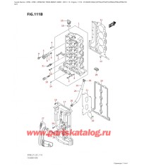 111B - Головка блока цилиндра ( (Df70A, Df70Ath, Df80A, Df90A, Df90Ath) : 021)