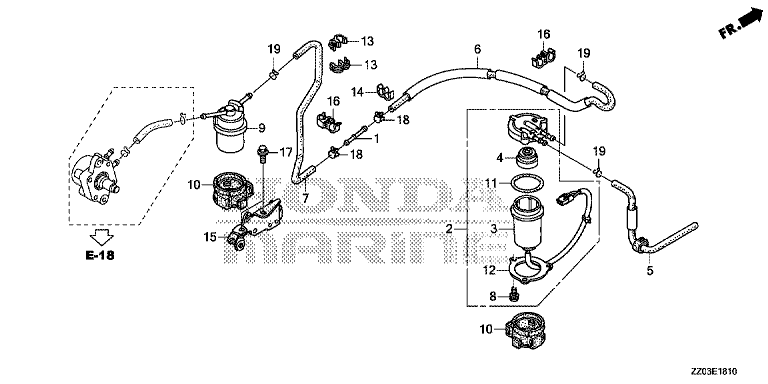 Honda BF100A / E-18-10 Водоотделитель 