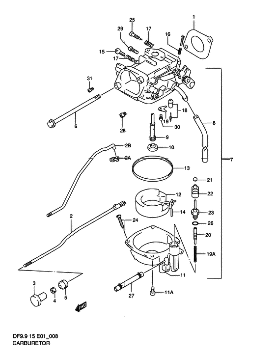 Suzuki DF15(A)S T / Карбюратор