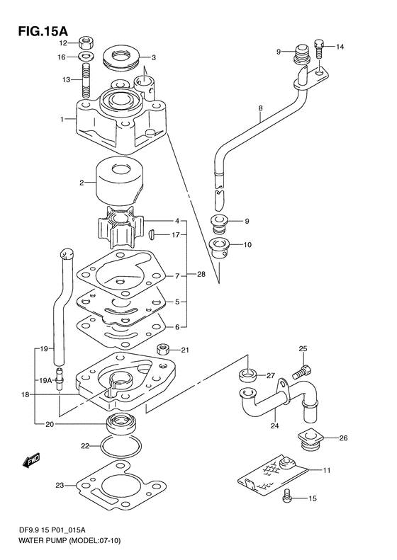 Suzuki DF15RSK8(P1) K8 / Водяной насос