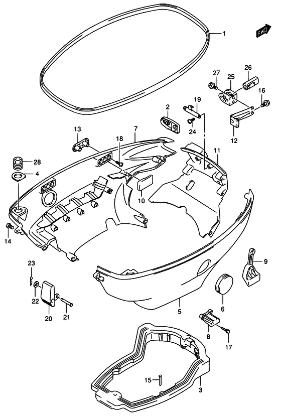 Suzuki DF40TL K3 / Боковая крышка 