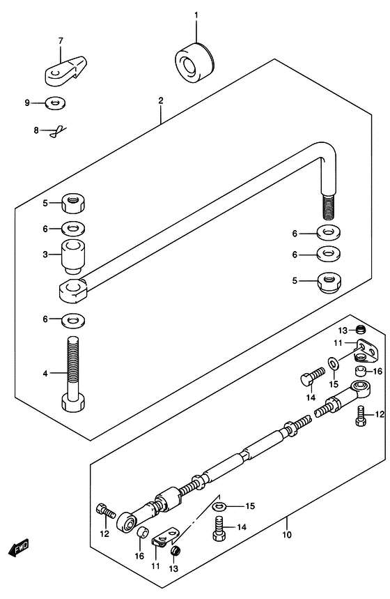 Suzuki DF40TL X / Переключающая тяга