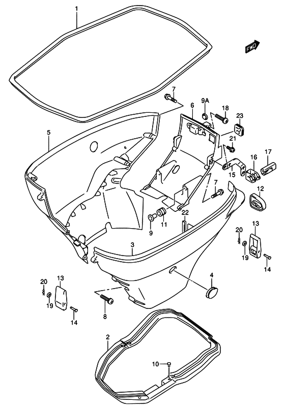 Suzuki DF60TL K9 / Боковая крышка