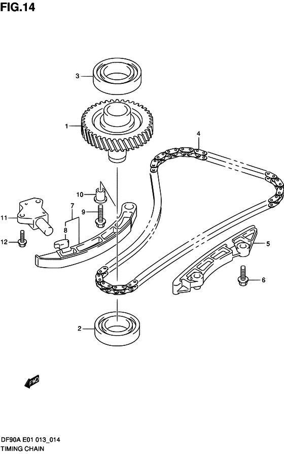 Suzuki DF70AT/DF70ATH FROM 07003F-310001~ (E01,E40) / Распределяющая цепь