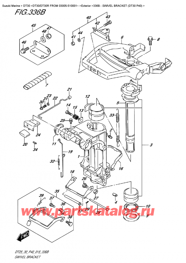 Suzuki DT30 ES /EL FROM 03005-510001~ (P40) / 336B - Поворотный кронштейн (Dt30 P40)