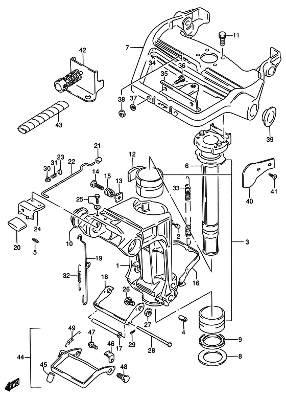 Suzuki DT30 X / Поворотный кронштейн