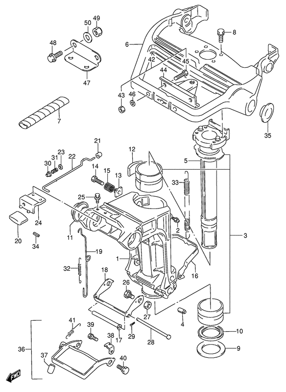 Suzuki DT30LK3(E1) K3 / Поворотный кронштейн