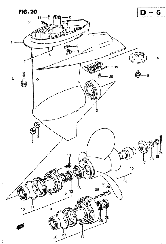 Suzuki DT8CEVR(88-97) R / Картер коробки передач
