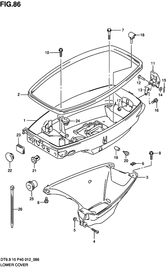 Suzuki DT9.9K FROM 00993K-210001~ / Нижняя часть корпуса 