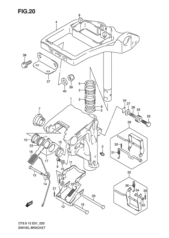 Suzuki DT9.9SK1(E1) K1 / Поворотный кронштейн