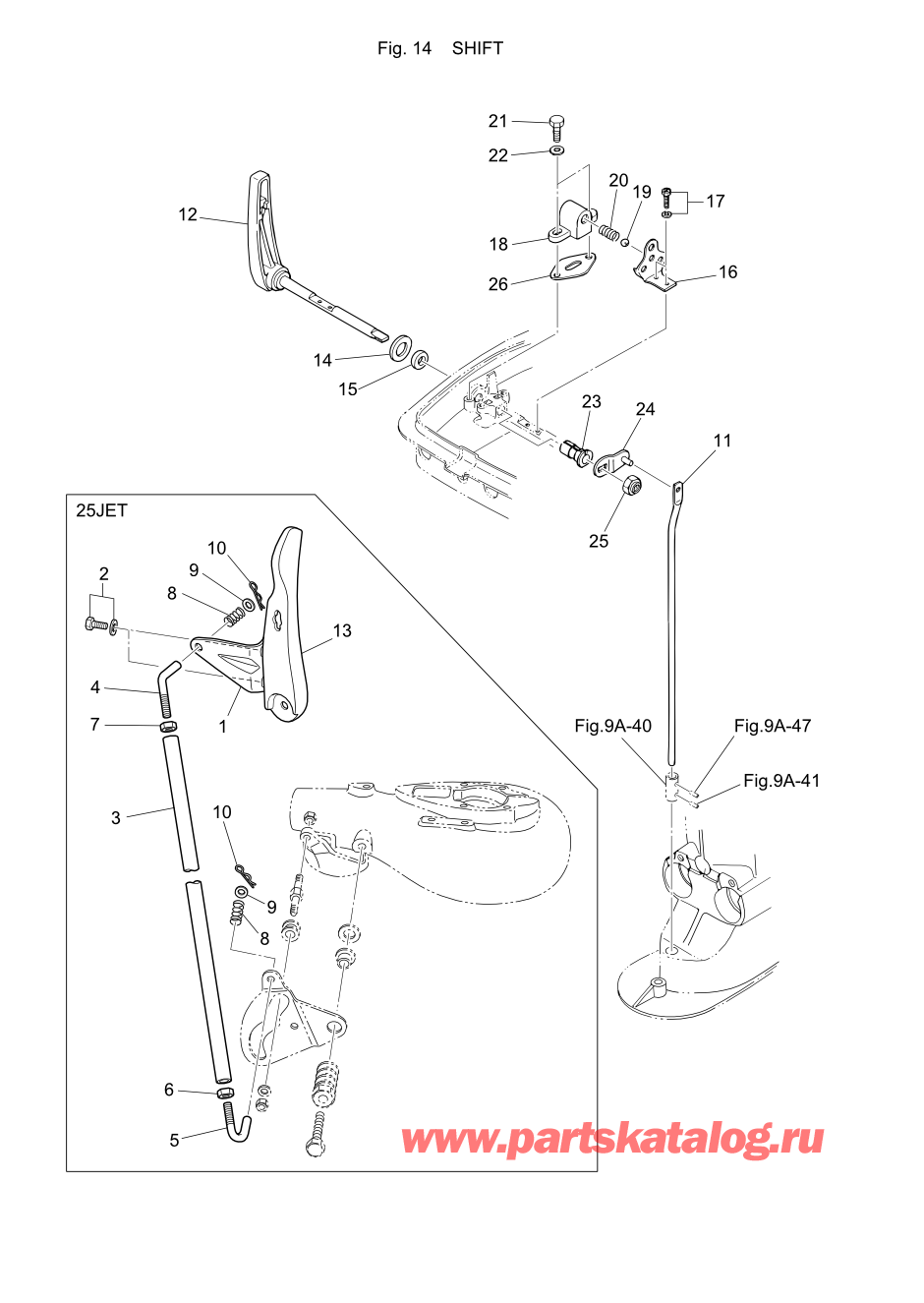 Tohatsu M-25H (002-21025-A) / Fig-14 Переключатель 