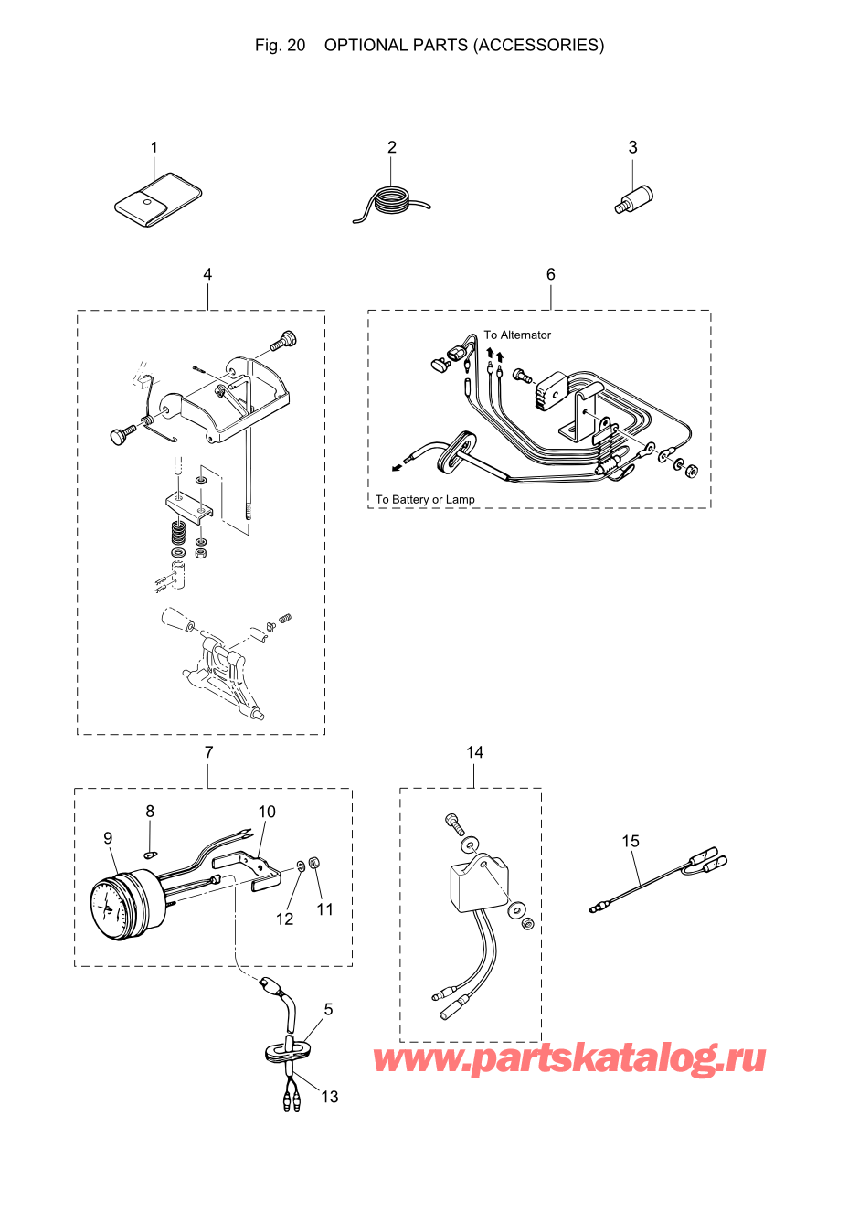 Tohatsu M-25H (002-21025-A) / Fig-20 Дополнительные опции (Аксессуары) 