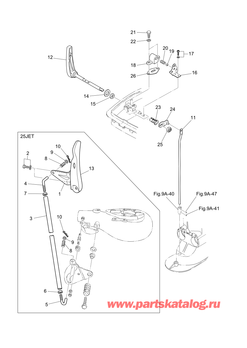 Tohatsu M-25H (002-21025-0AF) / Fig-14 Переключатель 