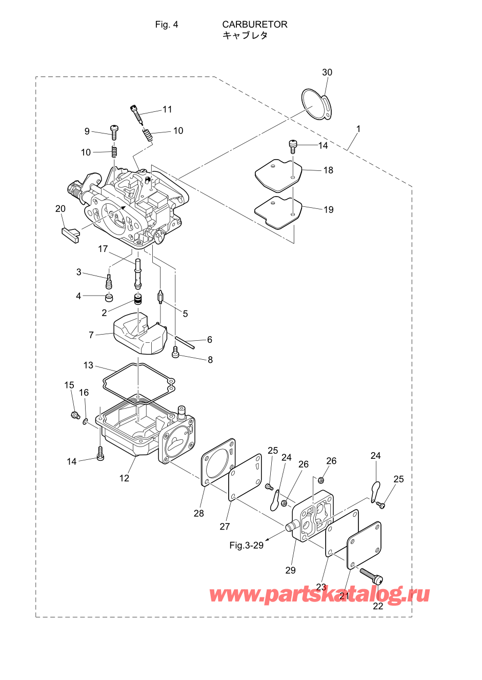 Tohatsu M15D2 (002-21043-9) / Fig.04 Карбюратор 