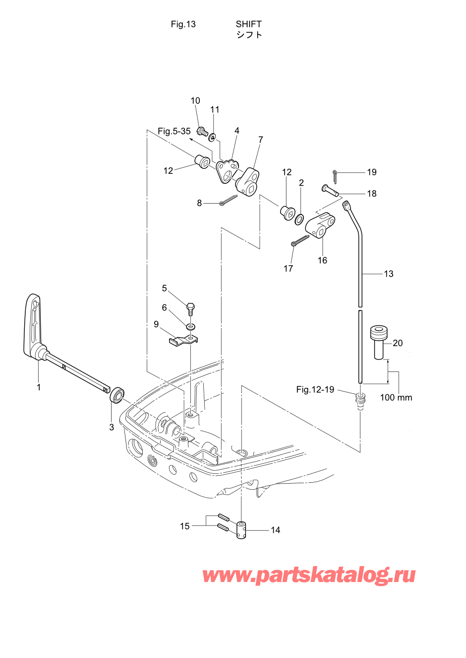 Tohatsu M15D2 (002-21043-9) / Fig.13 Переключатель 