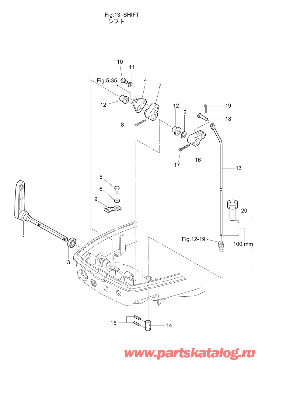 Tohatsu M15D2 (002-21043-0AE) / Fig.13 Переключатель 