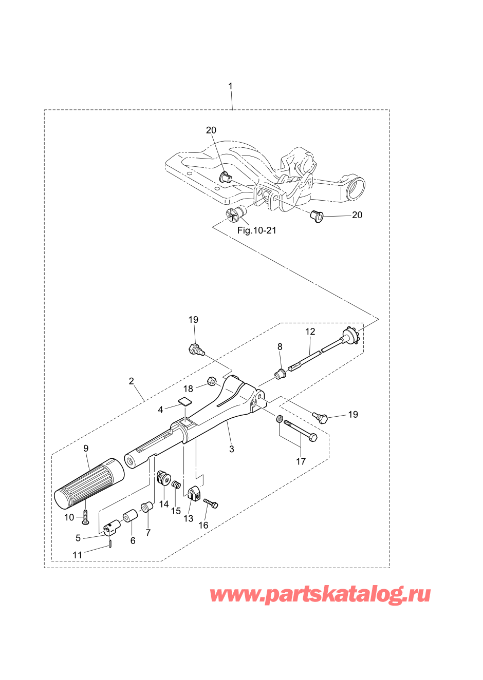 Tohatsu M15D2 (:002-21043-0AF) / Fig.11 Румпель 