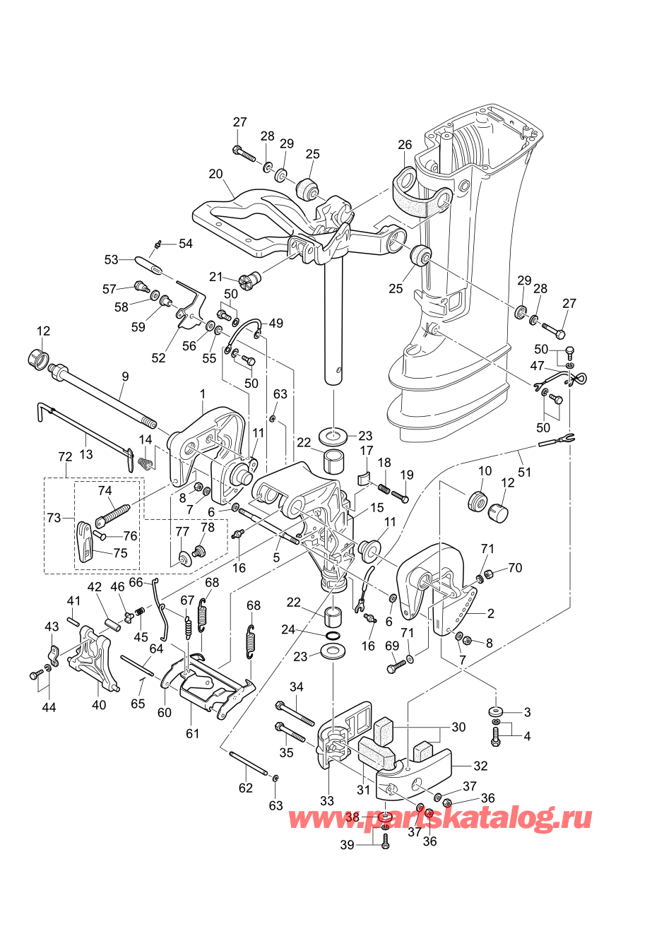 Tohatsu M15D2 (002-21043-0AG) / Fig.10 Кронштейн 