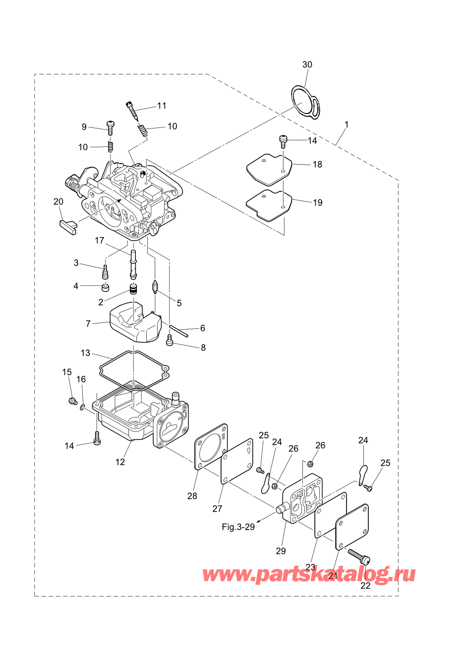 Tohatsu M15D2 (002-21043-0AH) / Fig.04 Карбюратор 