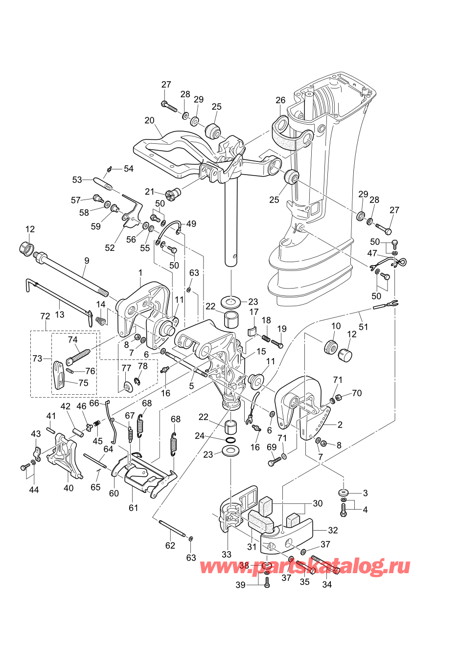 Tohatsu M15D2 (002-21043-0BX) / Fig.10 Кронштейн 