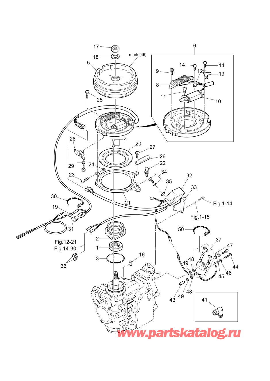 Tohatsu M15D2 (002-21043-0BA) / Fig.06 Магнето / Электрические части 