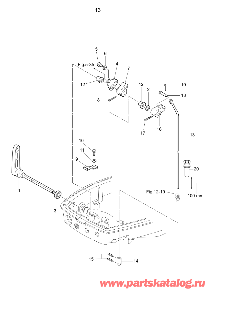 Tohatsu M15D2 (002-21043-0BB) / Fig.13 Переключатель 