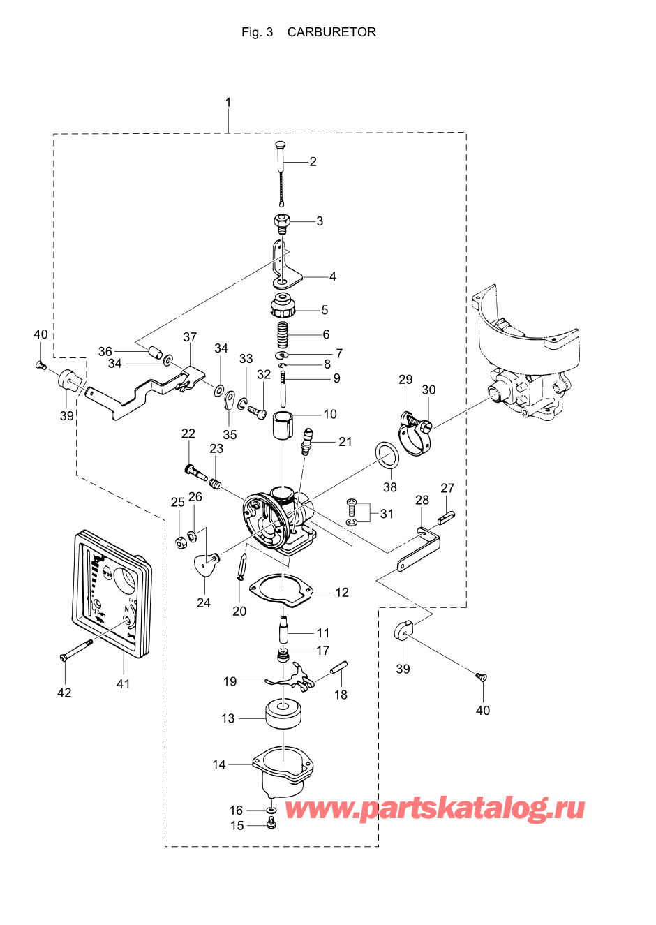 Tohatsu M2.5A2 (002-21040-8) / Fig.03 Карбюратор 