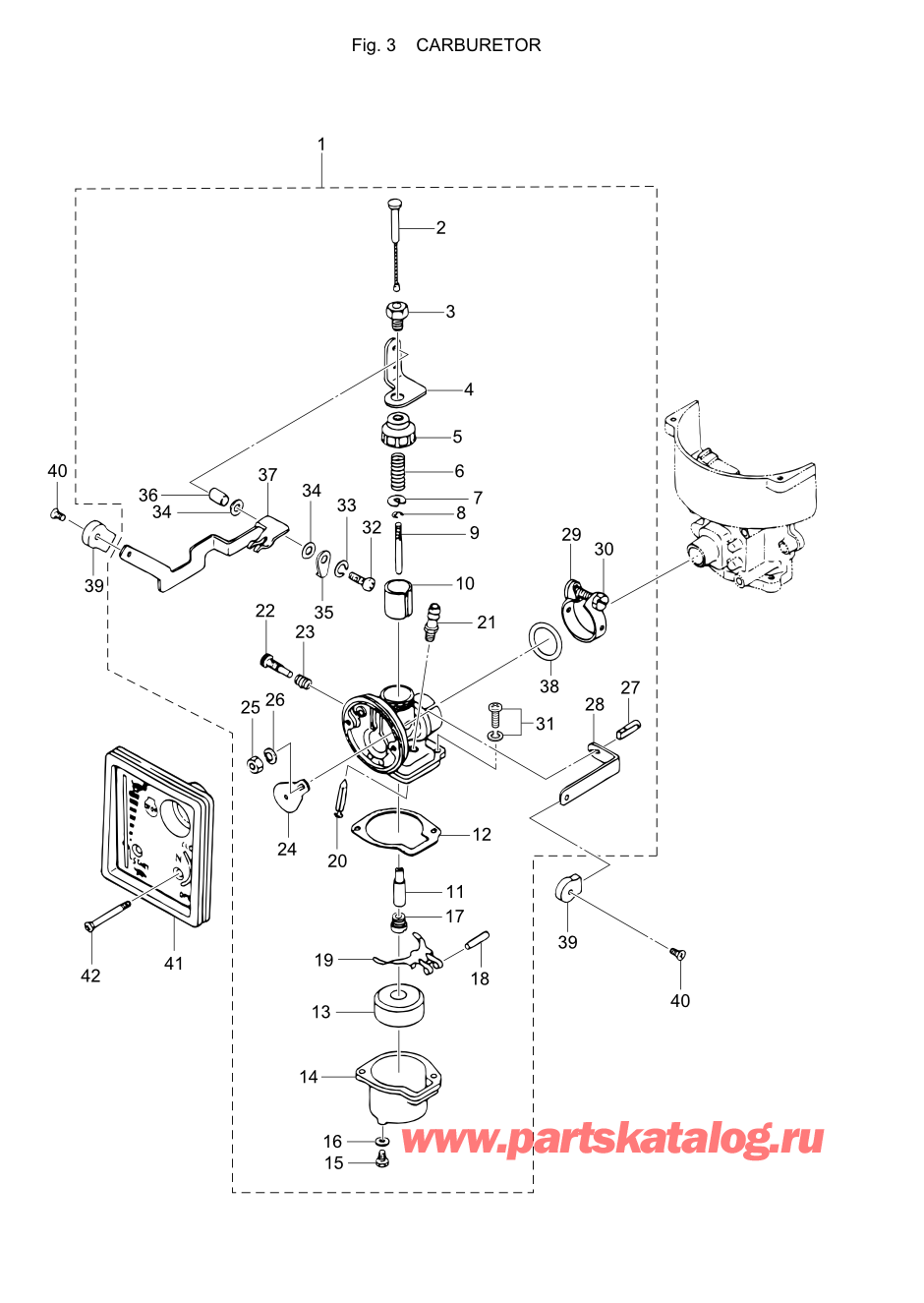 Tohatsu M2.5A2 (002-21040-9) / Fig.03 Карбюратор 