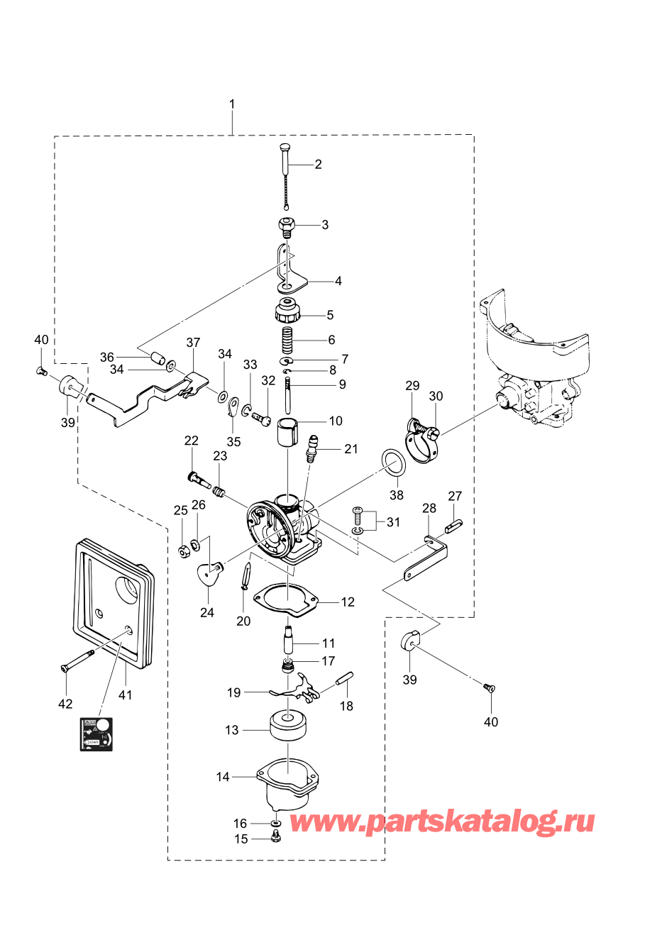 Tohatsu M2.5A2 (002-21040-0AK) / Fig.03 Карбюратор 