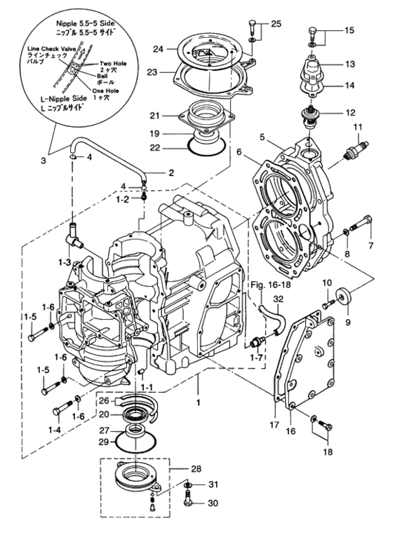 tohatsu   M30A4 00221025-5 / Цилиндр / Картер двигателя 