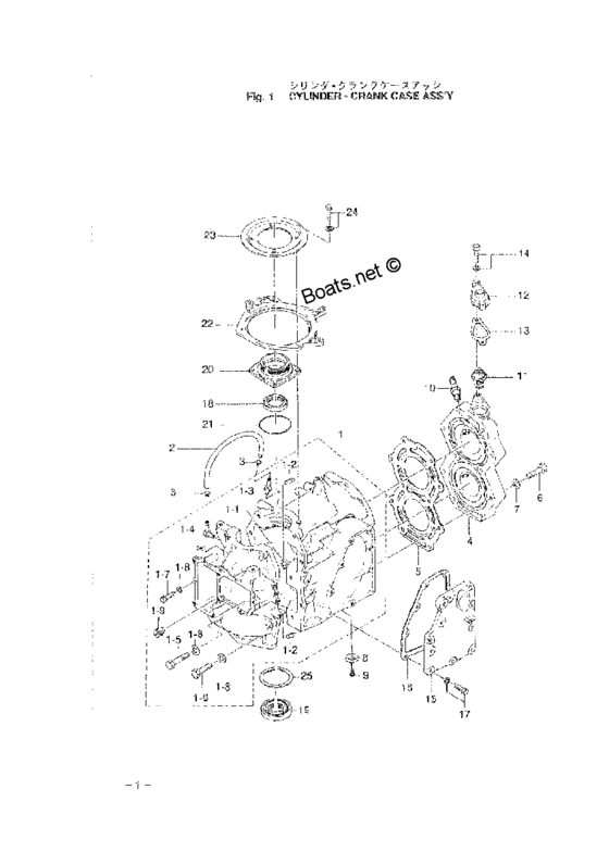 Tohatsu M40C (00221030-4) / Картер блока цилиндра assembly 