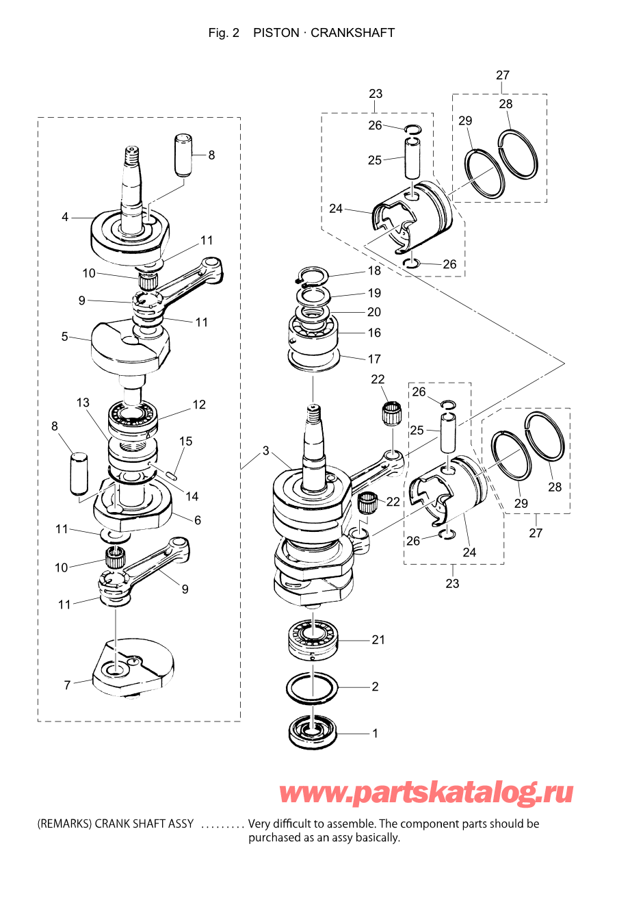 Tohatsu M40C (002-21035-7) / Fig.02 Поршень / Коленвал 