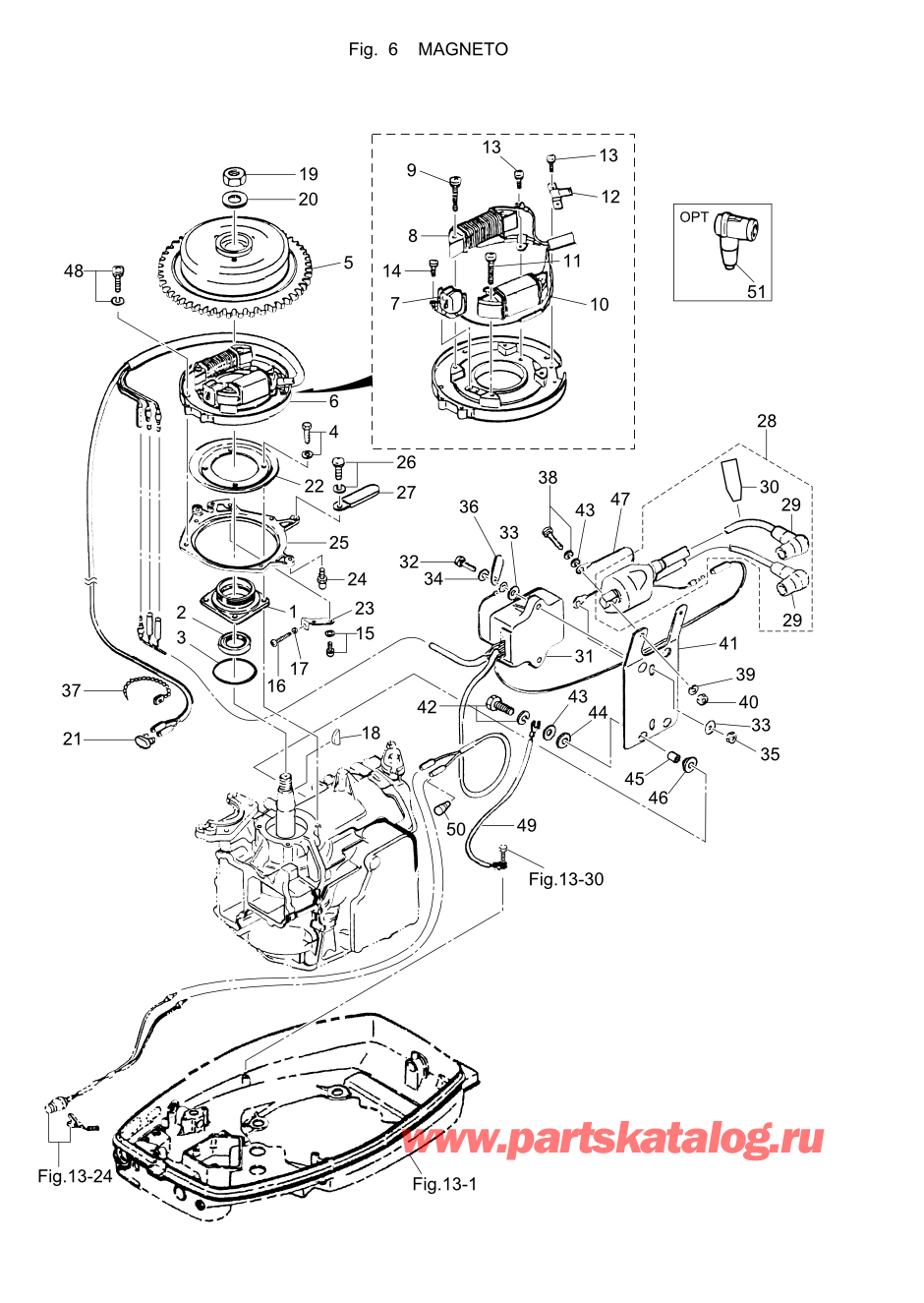 Tohatsu M40C (002-21035-7) / Fig.06 Магнето 