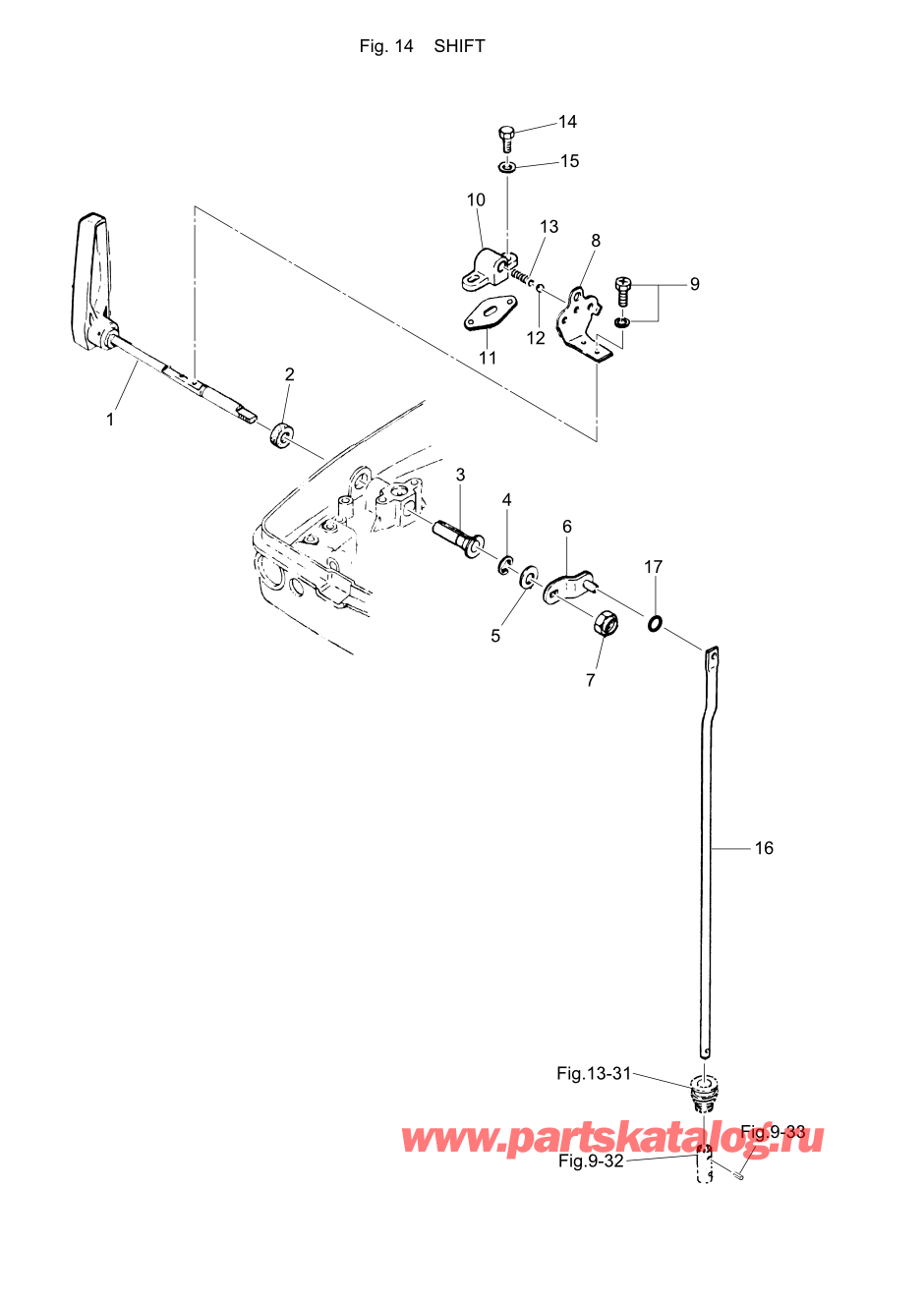 Tohatsu M40C (002-21035-7) / Fig.14 Переключатель 