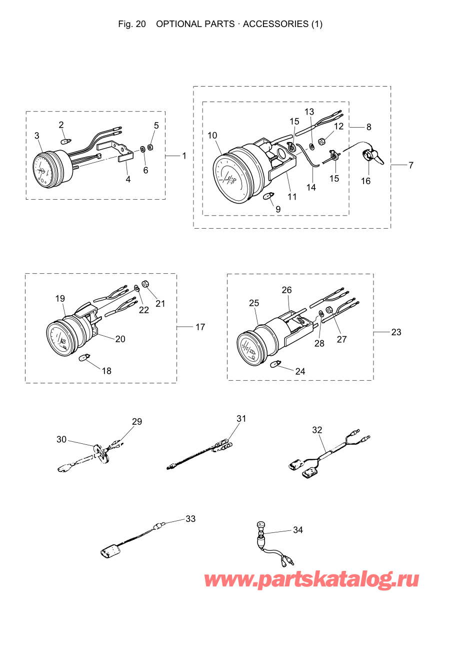 Tohatsu M40C (002-21035-7) / Fig.20 Дополнительные опции / Аксессуары (1) 