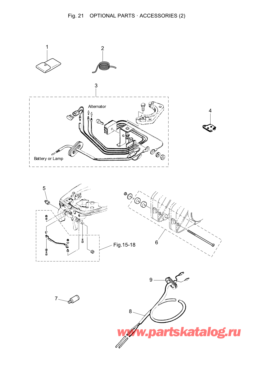 Tohatsu M40C (002-21035-7) / Fig.21 Дополнительные опции / Аксессуары (2) 