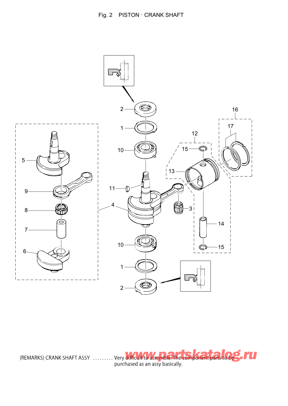 Tohatsu M5B (002-21005-B) / Fig.02 Поршень / Коленвал 