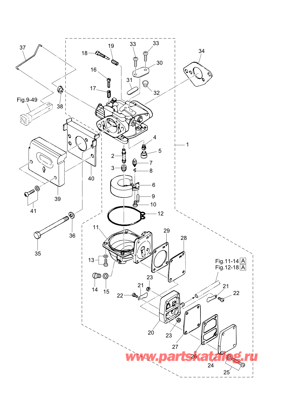 Tohatsu M5B (002-21005-0AF) / Fig.03 Карбюратор 