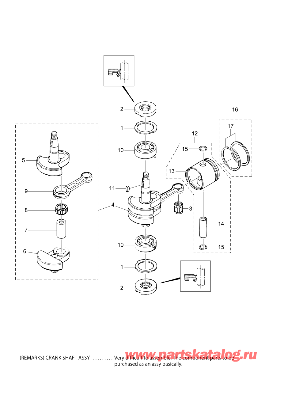 Tohatsu M5B (002-21005-0AG) / Fig.02 Поршень / Коленвал 