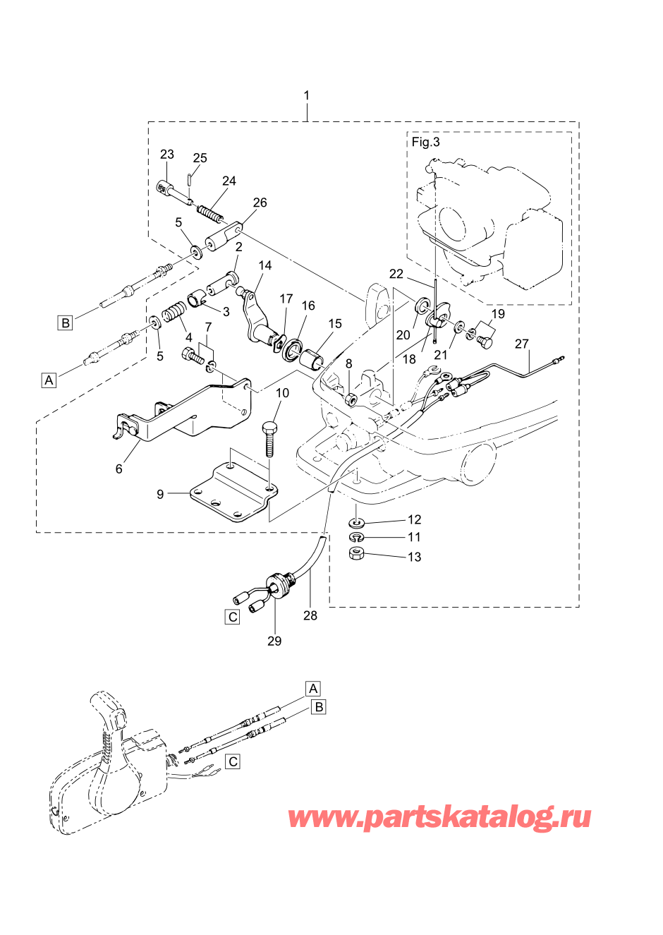 Tohatsu M5B (002-21005-0AH) / Fig.13 Дополнительные опции (1) Аксессуары (Дистанционное управление) 