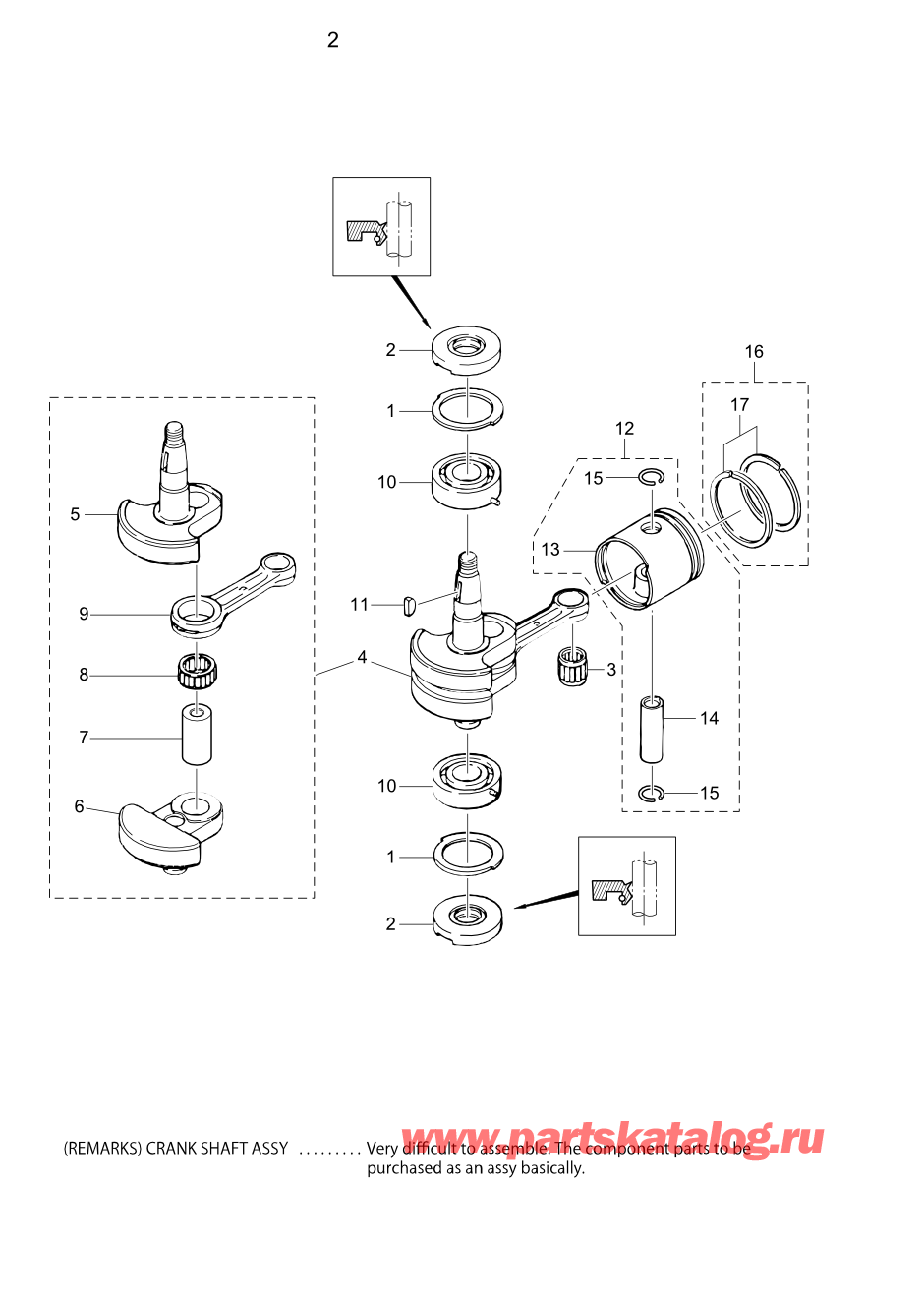 Tohatsu M5B (002-21005-0BA) / Fig.02 Поршень / Коленвал 