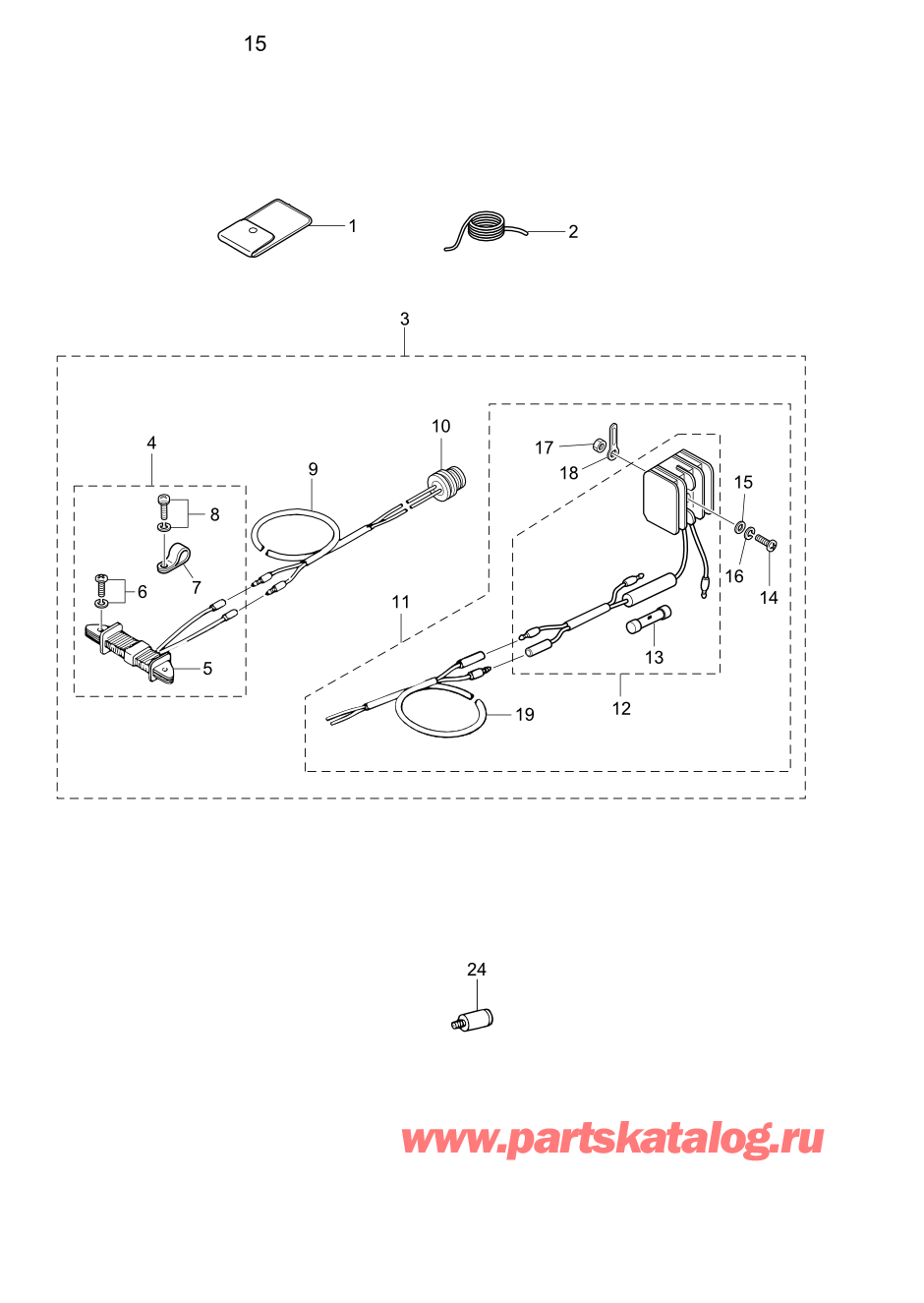 Tohatsu M5B (002-21005-0BA) / Fig.15 Дополнительные опции (3) Аксессуары 