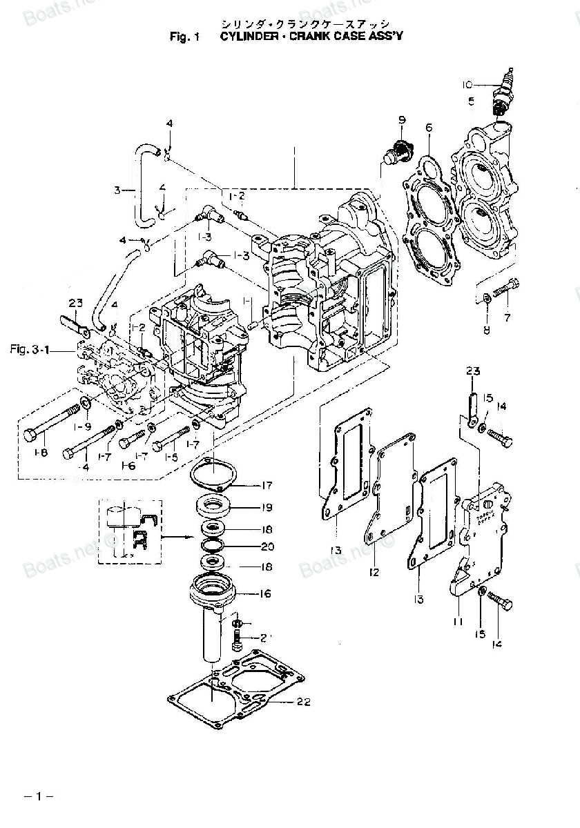 tohatsu   M6B 00221030-5 / Цилиндр, Кривошип Case в сборе 