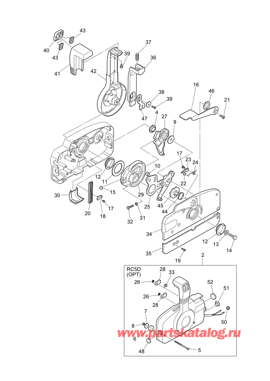 Tohatsu M6B (002-21030-0AF) / Fig.16 детали и запчасти Of Дистанционное управление 