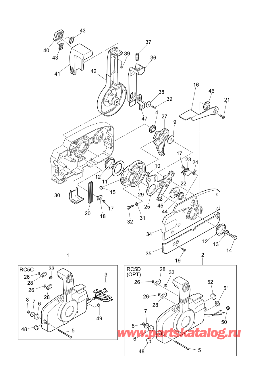 Tohatsu M6B (002-21030-0AG) / Fig.16 детали и запчасти Of Дистанционное управление 