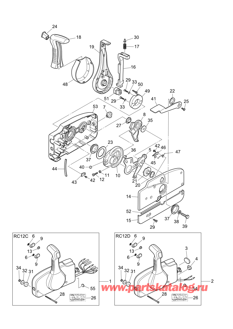 Tohatsu M6B (002-21030-0AH) / Fig.16 детали и запчасти Of Дистанционное управление 