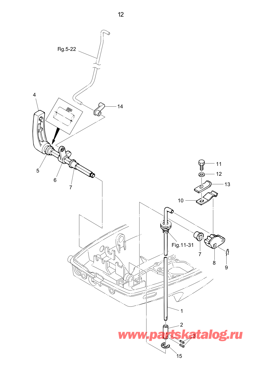 Tohatsu M6B (002-21030-0BB) / Fig.12 Переключатель 