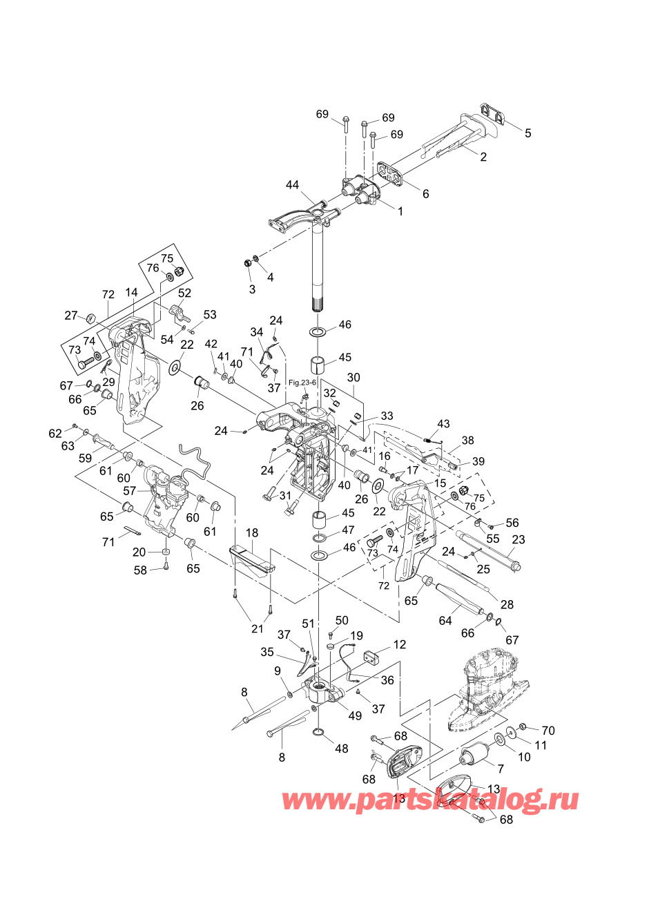 Tohatsu MFS100A (002-21059-0BX) / Fig.12 Кронштейн 