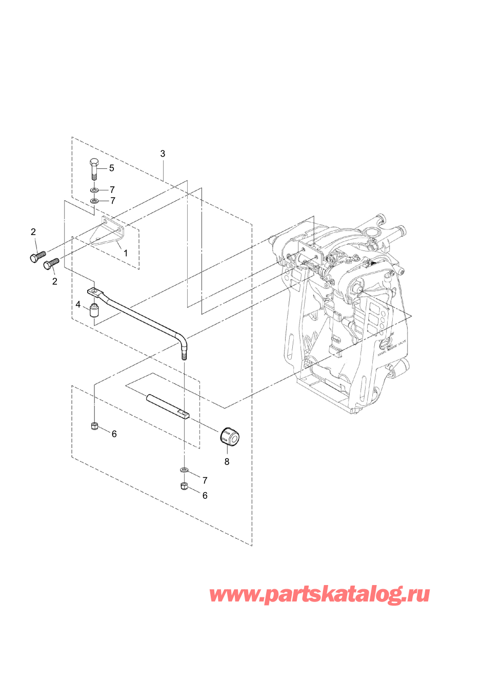 Tohatsu MFS100A (002-21059-0BX) / Fig.15 Рулевая система 