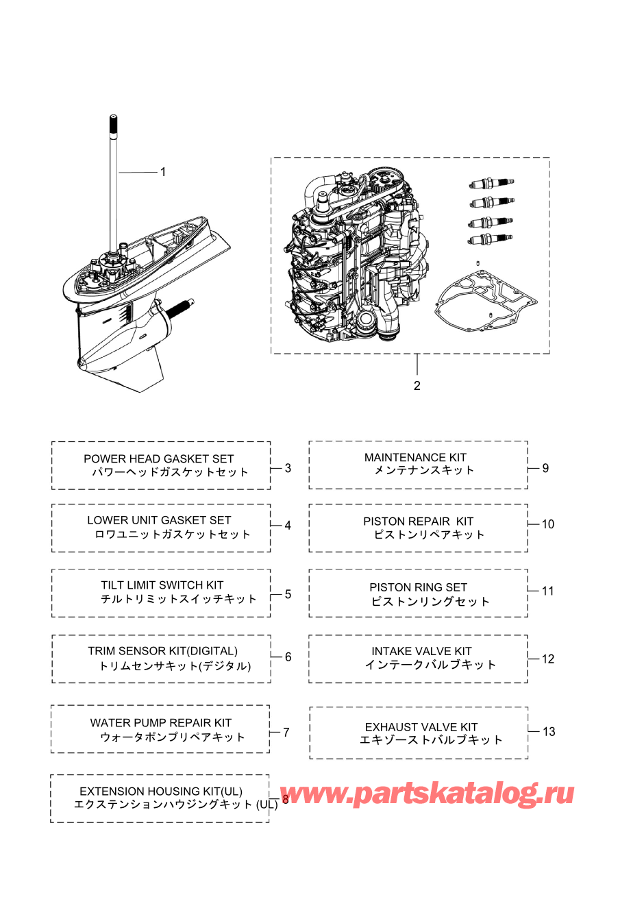 Tohatsu MFS100A (002-21059-0BX) / Fig.23 Assembly / Kit Parts 